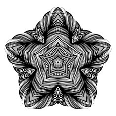 Vector Beautiful Deco Black Star N15