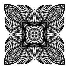 Vector Beautiful Deco Black Square N28