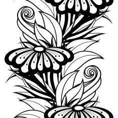 Vector Seamless Monochrome Floral Pattern N77