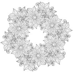 Vector Monochrome Floral Background N16