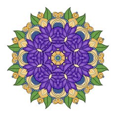 Vector Beautiful Deco Colored Mandala N28