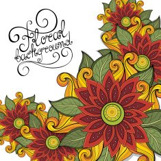 Vector Colored Floral Background N23