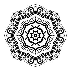 Vector Beautiful Deco Black Mandala N60
