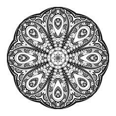 Vector Beautiful Deco Black Mandala N62