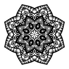 Vector Beautiful Deco Black Mandala N63