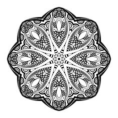 Vector Beautiful Deco Black Mandala N65