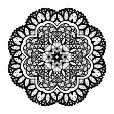 Vector Beautiful Deco Black Mandala N73