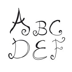 Hand Drawn Set of Alphabet With Black Color