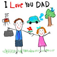 kid love dad drawing picture vector illustration N2