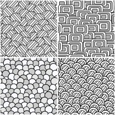 set of geometrical patterns