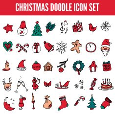 Christmas icon set in color