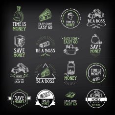 Money badge and logo design Quote text