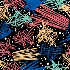 Retro 1980s doodle pattern background