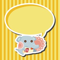 animal elephant having afternoon tea theme elements N3