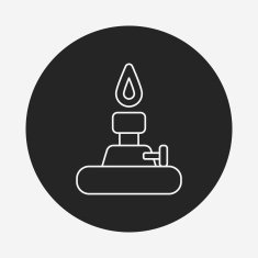 Alcohol lamp line icon N3