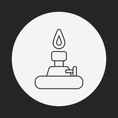 Alcohol lamp line icon N5