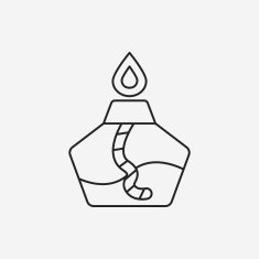Alcohol lamp line icon N10