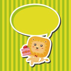 animal lion having afternoon tea theme elements N2
