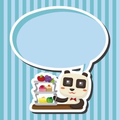animal panda having afternoon tea theme elements N2