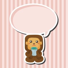 animal monkey having afternoon tea theme elements N3