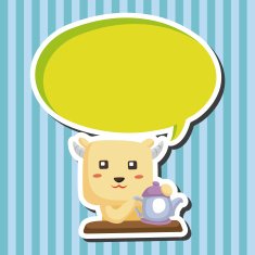animal goat having afternoon tea theme elements N4