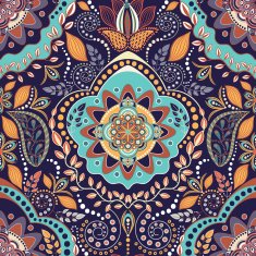 Ethnic floral seamless pattern