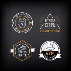 Gym and fitness club logo design sport badge N3