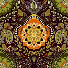 Ethnic floral seamless pattern N2