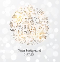 Card with princess' accessories