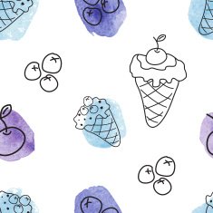 Seamless pattern with ice creams