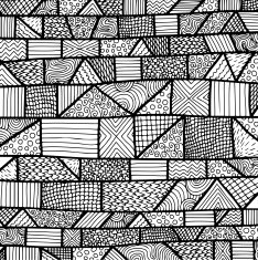 ZENTANGLE LINES PATTERN BLACK & WHITE 2
