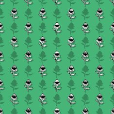 Seamless pattern with cute graphic flowers