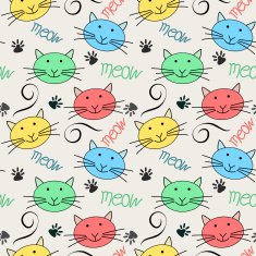 cute cats seamless pattern N5