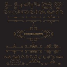 Vector illustration Luxury linear design elements
