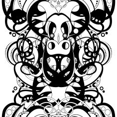 Vector Seamless Monochrome Abstract Pattern N2