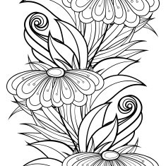 Vector Seamless Monochrome Floral Pattern N85