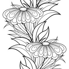 Vector Seamless Monochrome Floral Pattern N86