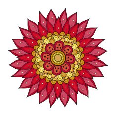 Vector Beautiful Colored Contour Flower N6