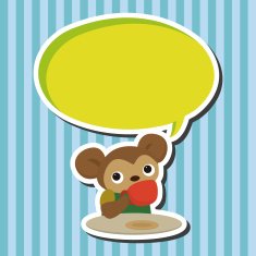 animal monkey having afternoon tea theme elements N4