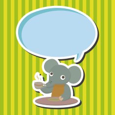 animal elephant having afternoon tea theme elements N4