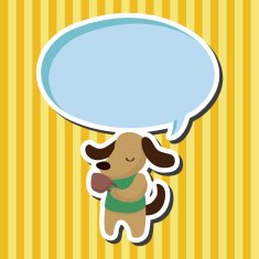 animal dog having afternoon tea theme elements N6