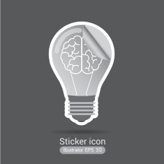 light bulb sticker icon business concept