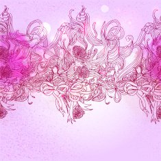 Pink colors romance background with bird and floral elements