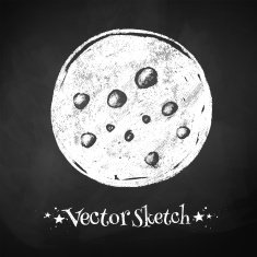 Chalkboard drawing of moon