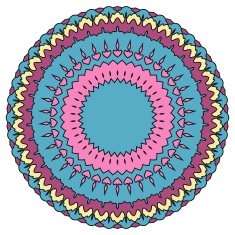 Hand drawn ornamental lace round mandala for use in design N3