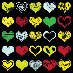 Grunge chalk hearts Hand drawings and doodles vector N3