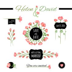 Set of Floral Frames & Vignettes Vector illustration eps10