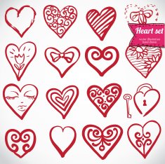 doodle icon set isolated N2