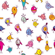 Cartoon birds pattern N4