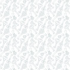 Seamless pattern with outline vintage keys N3